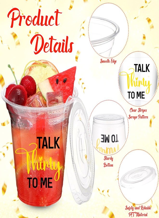Jingmore 60 Pack Dirty 30 Birthday Cups 12 oz 30th Party Plastic Cups with Lids and Paper Straws Bulk for Women Men Birthday Decorations Dirty Thirty Party Favors - Image 3